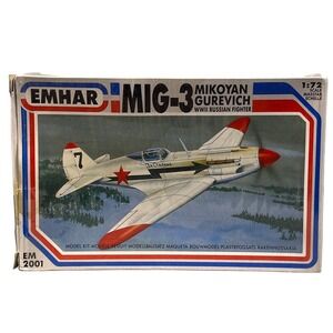 EMHAR MiG-3 Mikoyan Gurevich WWII Fighter‎ 1/72 Model Kit EM2001 Vintage
